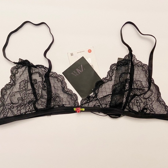 Zara Other - Zara Lingerie Lace Bra Bralette Size Large w/ Satin Pouch for Storage Sexy NWT